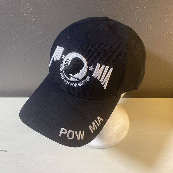 POW MIA Black You Are Not Forgotten Trucker Hat Adjustable Cap - Picture 1 of 4